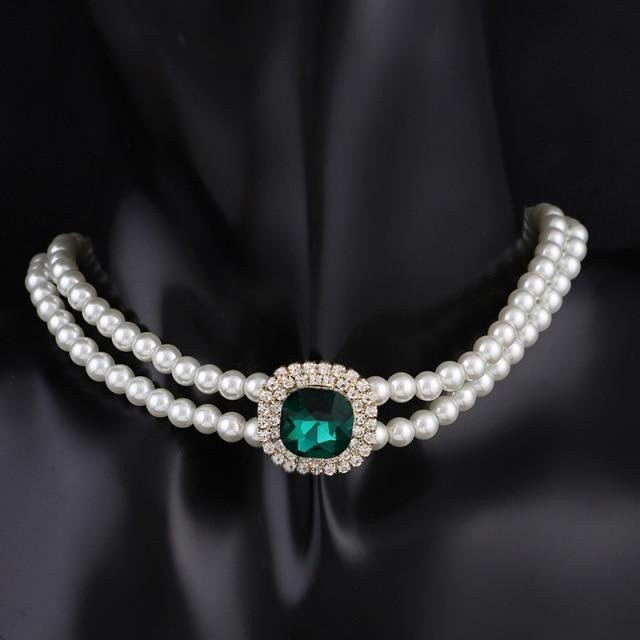 YIRAN Jewelry Halskette, 3 Schicht, Perle, Kristall, Kupfer, Schwarz, Damen - Bild 1