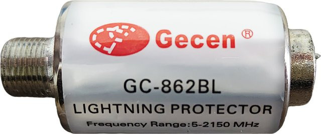 Tuoying Blitzableiter GC-862BL Überspannungsschutz für Satelliten- und Kabel-TV-Anlagen in Silber und Weiß - Bild 1