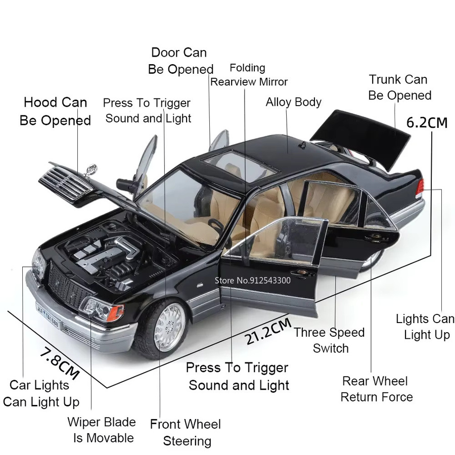 caipo S320 Oldtimer Modell, 1:24, Metall, mit Licht und Sound - Bild 2