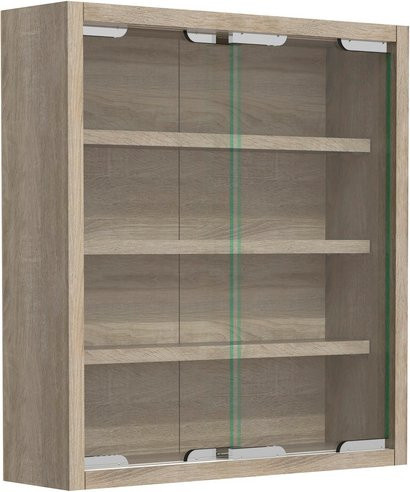 VCM Hängevitrine Agisa in Eiche mit Glas-Schiebetüren, B/H/T: 37 x 40 x 10 cm - Bild 1