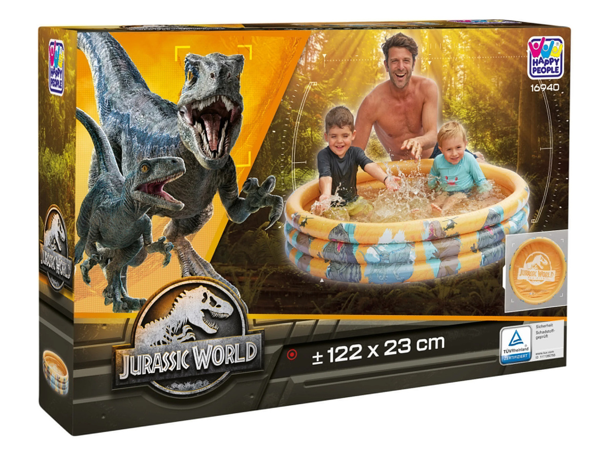 JURASSIC WORLD aufblasbarer 3-Ring-Pool für Kinder mit Dino-Design, Mehrfarbig, Durchmesser: 122 cm, Höhe: 23 cm - Bild 3