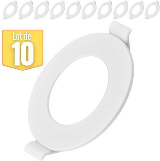 Set mit 10 extraflachen LED-Einbaustrahlern 3W 4000K IP40 in Weiß - Bild 1