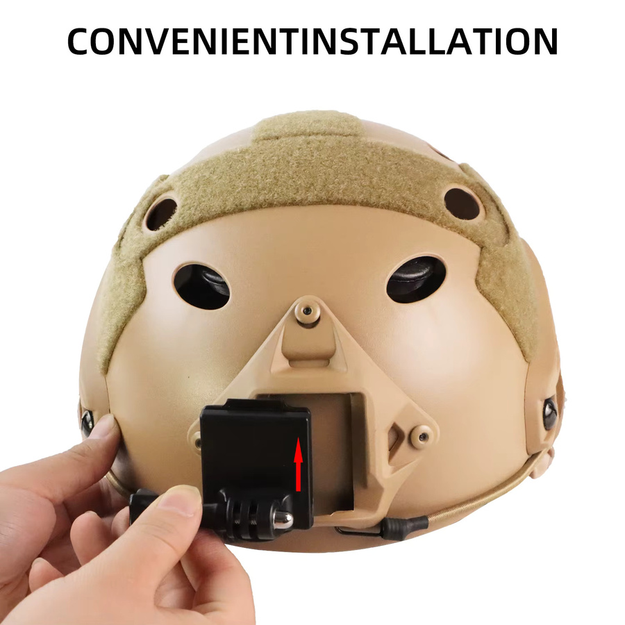 BOOIU Taktische Helm Basis Adapter Feste Kamera Halterung für GoPro Hero Action Kameras in Schwarz für FAST/MICH/NVG Helme - Bild 3
