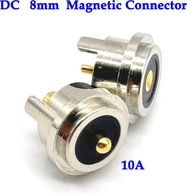 LAJQTAO 2-poliger magnetischer Pogo-Pin-Steckverbinder Set, 10A DC wasserdichter Stecker und Buchse, Farbe: Silber - Bild 1