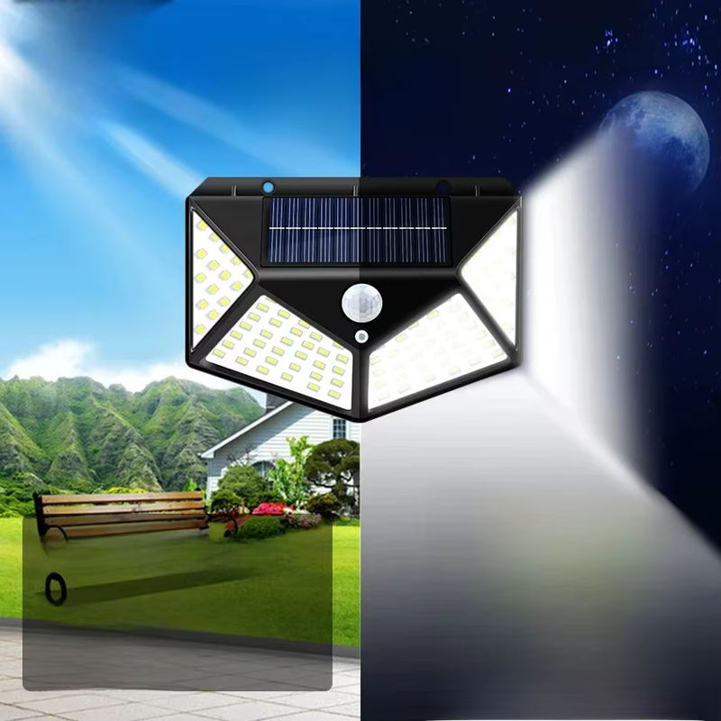 ESMARTER LED Solar Außenleuchte mit Bewegungssensor, wasserdichte Solar Wandlampe für Garten und Hof, Schwarz - Bild 7