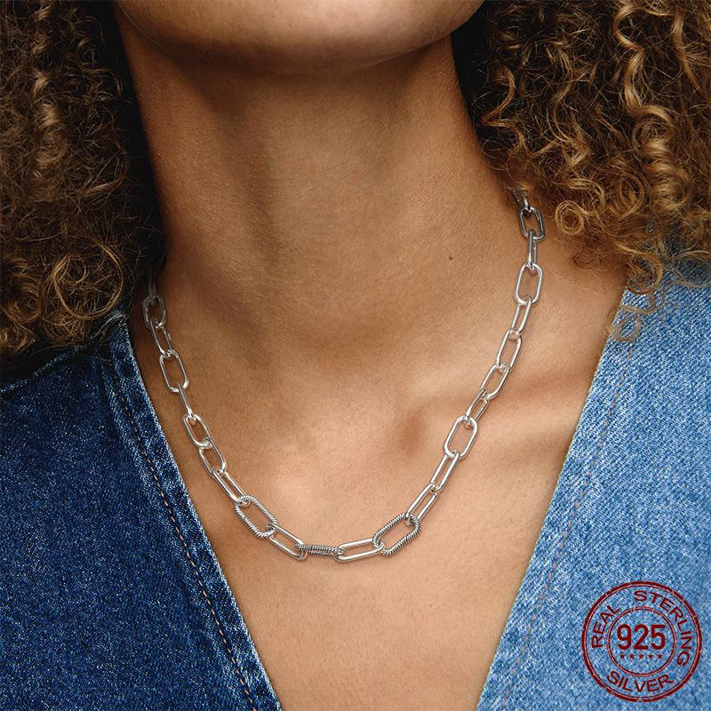 Halskette 925 Silber, Schlangen-Halskette, Infinity-Knoten, 50 cm, Damen - Bild 1