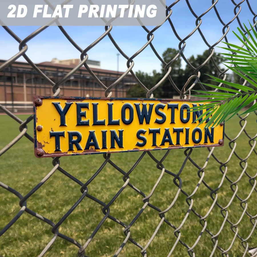 CIFBUY Yellowstone Train Station Vintage-Metallschild Retro-Eisenbahn-Dekoration für Wandgestaltung, Breite: 40,64 cm, Höhe: 10,16 cm, Tiefe: 10,16 cm - Bild 4