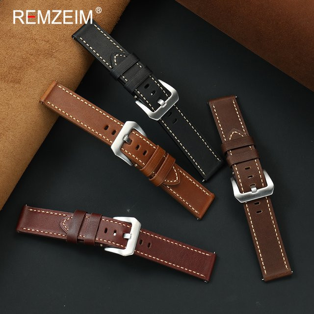 REMZEIM Uhrenarmband Leder, Ölwachs-Leder, Herren, Vintage - Bild 1