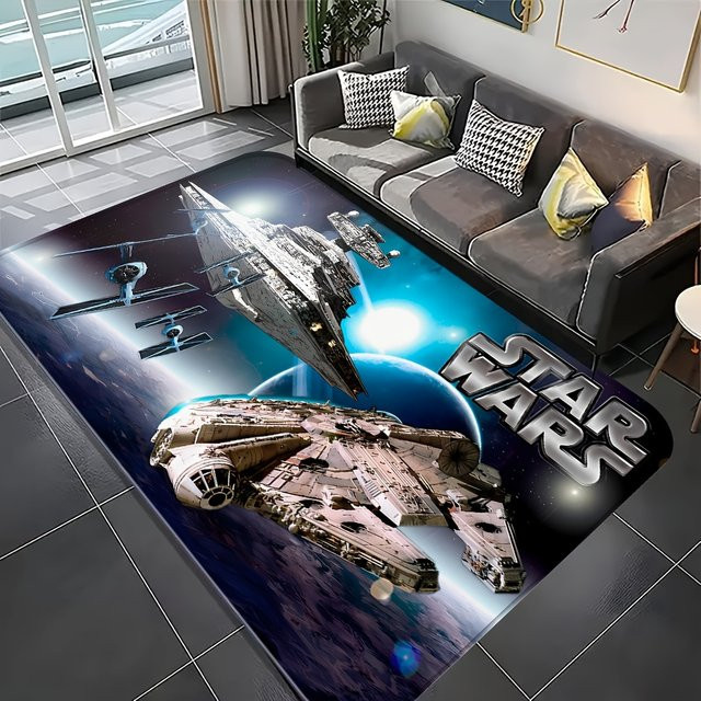 Star Wars Willkommens-Fußmatte von BEAST KINGDOM aus Polyester mit ikonischen Charakteren, rutschfest und handwaschbar, B/T: 60 x 60 cm, Farbe: Multicolour - Bild 1