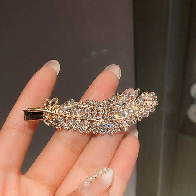 Haar Clip Feder, Strass, Entenschnabel Clip - Bild 1