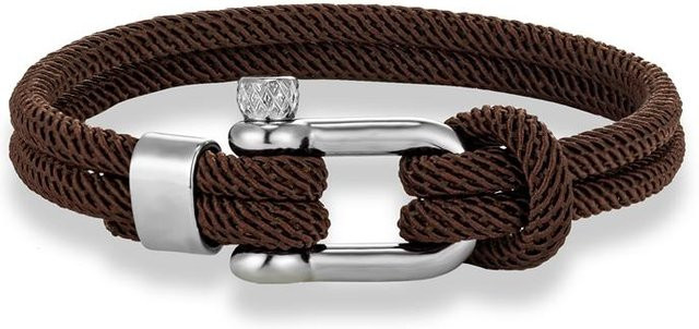 YULIN Armband, Edelstahl, doppeltsträngig, kaffeebraun, Unisex, 19cm - Bild 1