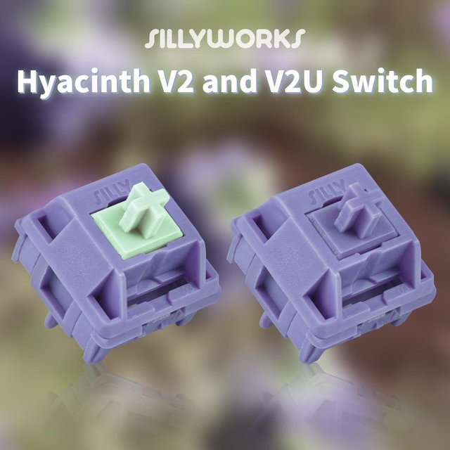 Sillyworks Hyacinth V2U Lineare MX-Schalter für mechanische Tastaturen, 45 g, 5-polig, lila, werkseitig geschmiert - Bild 1