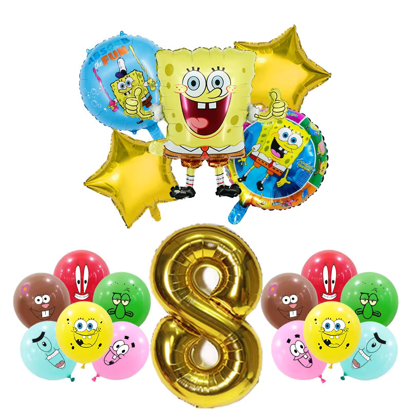 SpongeBob Geburtstag Party Dekoration Potdemiel Aluminium Folie Ballon in Mehrfarbig für Kinder Events - Bild 3
