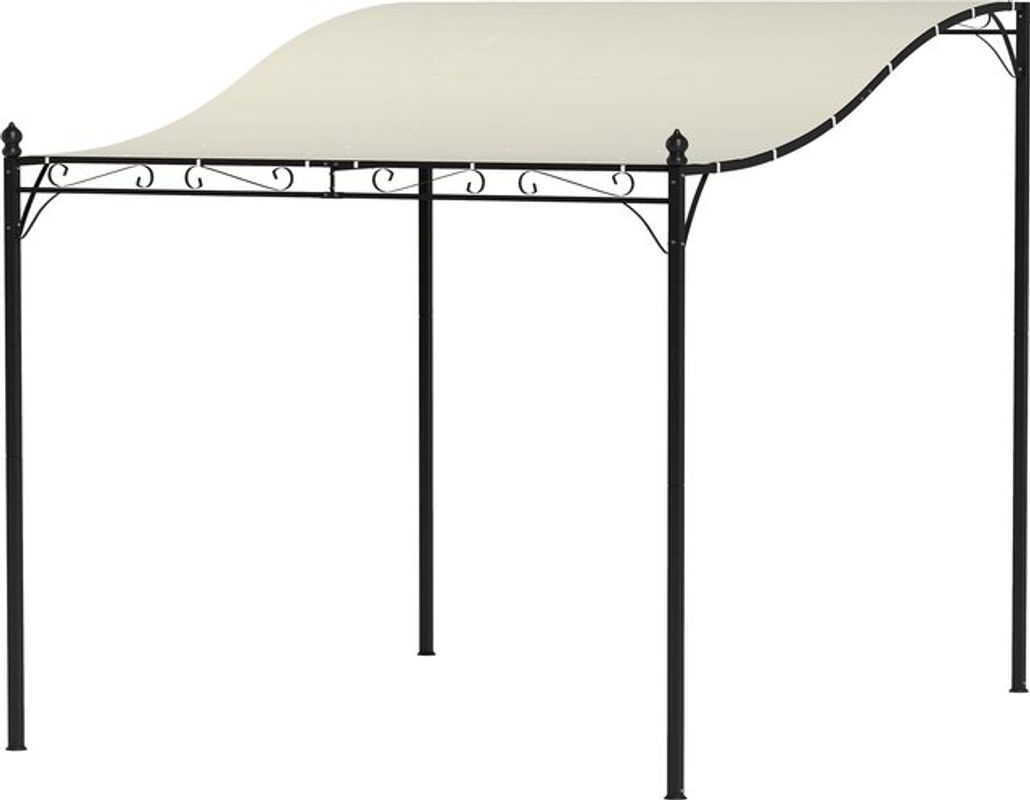 Outsunny Anbaupavillon aus Metall in Weiß mit Polyester-Überdachung, B/H/L: 298 x 250 x 248 cm - Bild 2