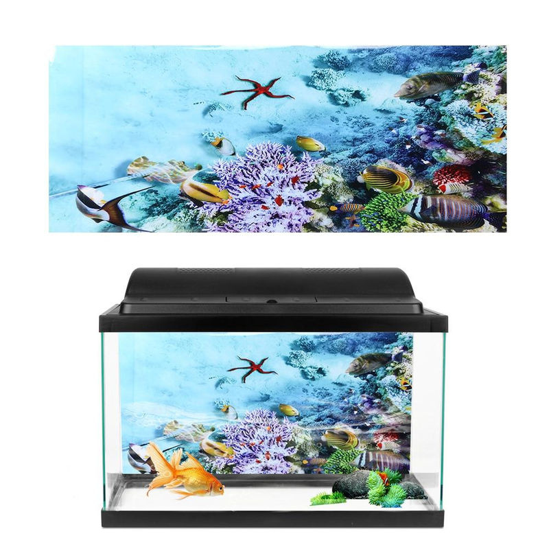 Dekorativer Aquariums-Hintergrund von Honor Electronics als PVC-Sticker mit Landschaftsmotiv, mehrfarbig, B: 61 cm - Bild 2