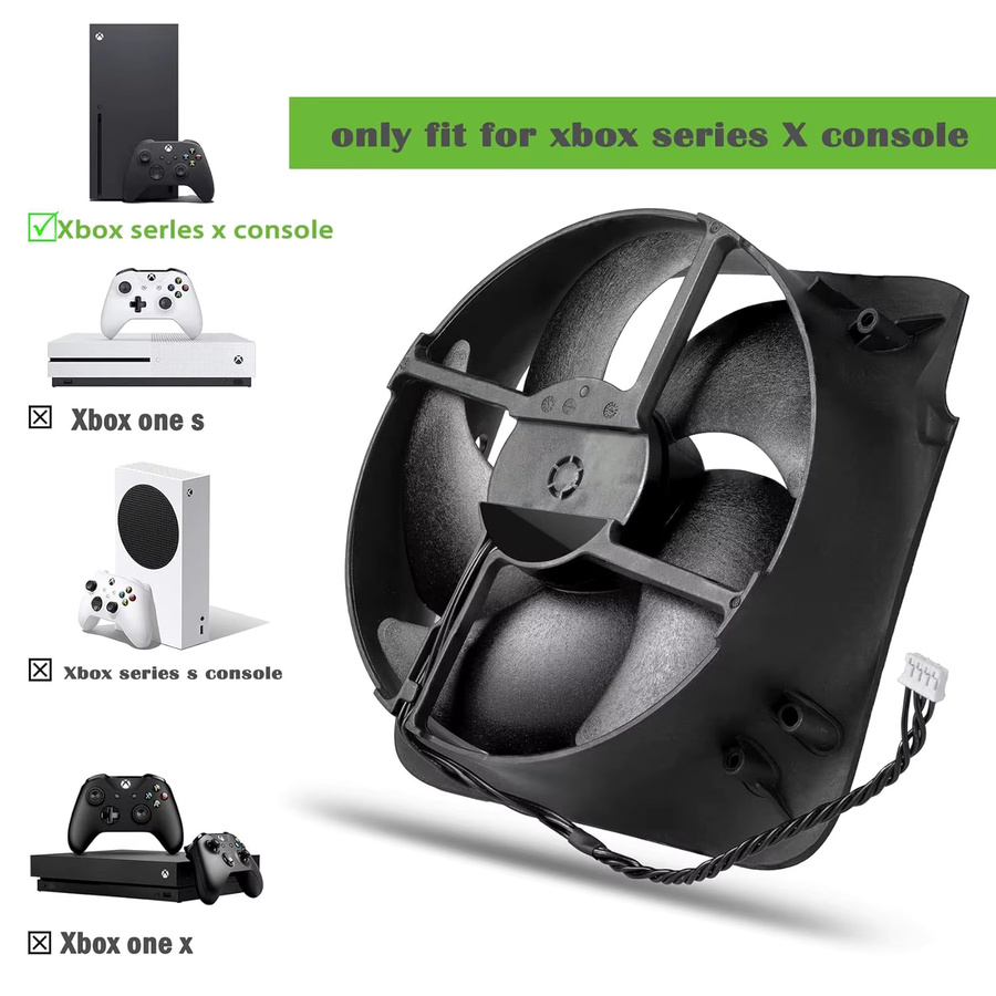 GUEN Interner Kühlventilator mit 5 Flügeln und Kühlkörper für Xbox One S, Series S und Series X in Schwarz - Bild 4