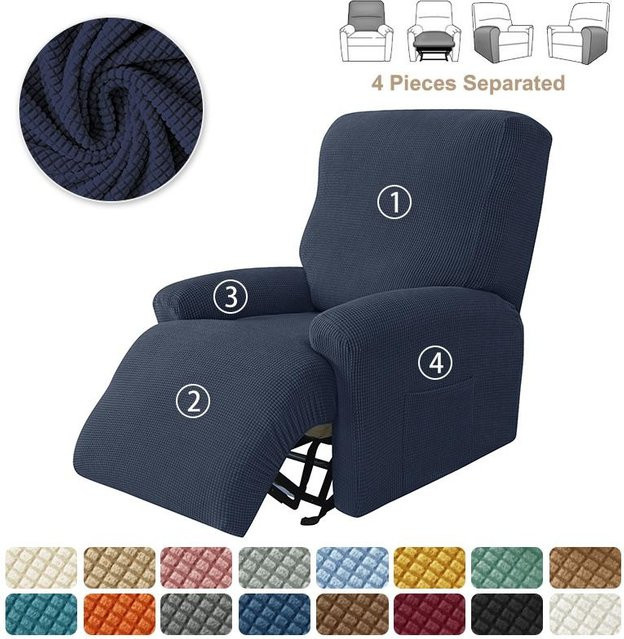 Bestbags 4-teiliger Sesselbezug aus Jacquard-Stretch-Material für 1-Sitzer, rutschfest und waschbar - Bild 1