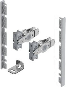 Hettich AvanTech YOU Verbinderset für Innenfront zum Selbstablängen mit Zarge, Systemhöhe: 139 mm, Farbe: Silber - Bild 1