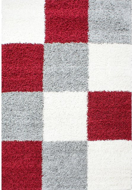 Ayyildiz Hochflorteppich Life 1501 Rot mit Karo-Muster, B/T: 160 x 230 cm - Bild 1