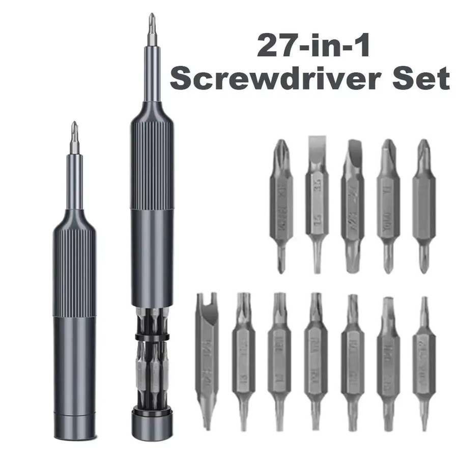 Präzisions-Schraubendreher-Set mit magnetischen Mini-Bits für die Reparatur von Handys, Uhren und Elektronik in Grau - Bild 4