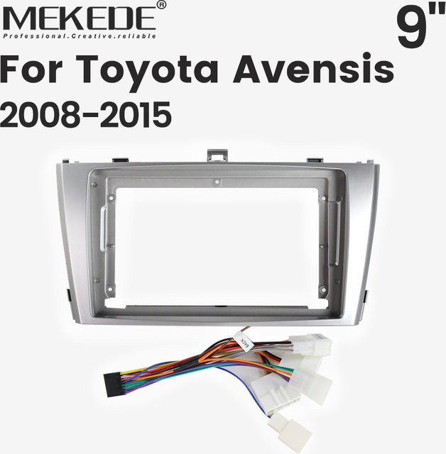 Mekede Autoradio Mittelkonsole Matching Panel Kit mit Kabelbaum und Trim Adapter für Toyota Avensis 2006-2011 - Bild 1