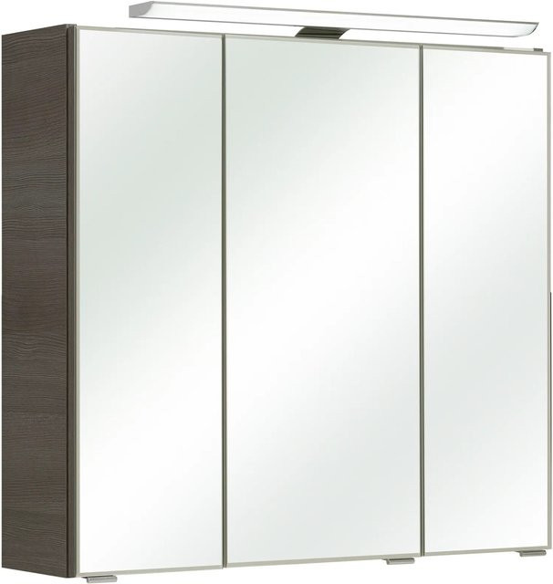 Pelipal Spiegelschrank Trentino in Graphit Struktur mit Soft-Close-Türen und internen Regalen, Breite: 75 cm - Bild 1