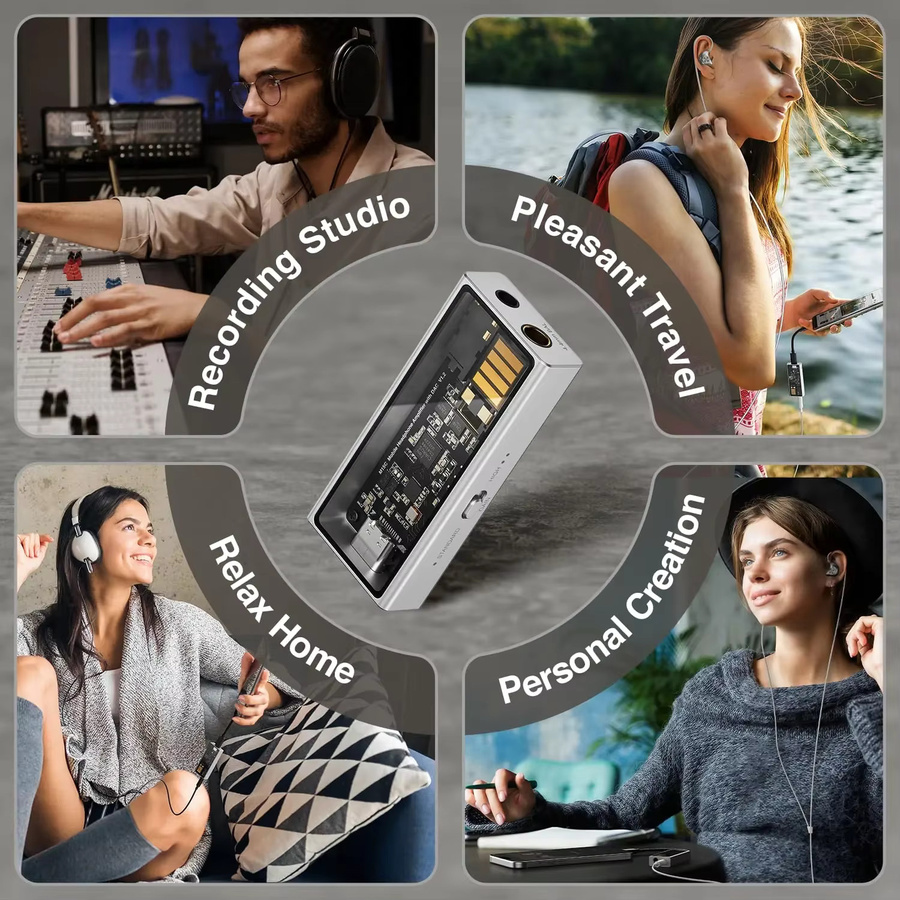 Questyle M15C Tragbarer USB DAC und Kopfhörerverstärker mit CS43198 Decoder in Silber mit USB-C Anschluss - Bild 5
