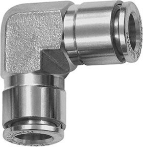 Riegler L-Steckverbindung für Schlauch-Außendurchmesser 10 mm aus Edelstahl 1.4404 in Silber - Bild 1