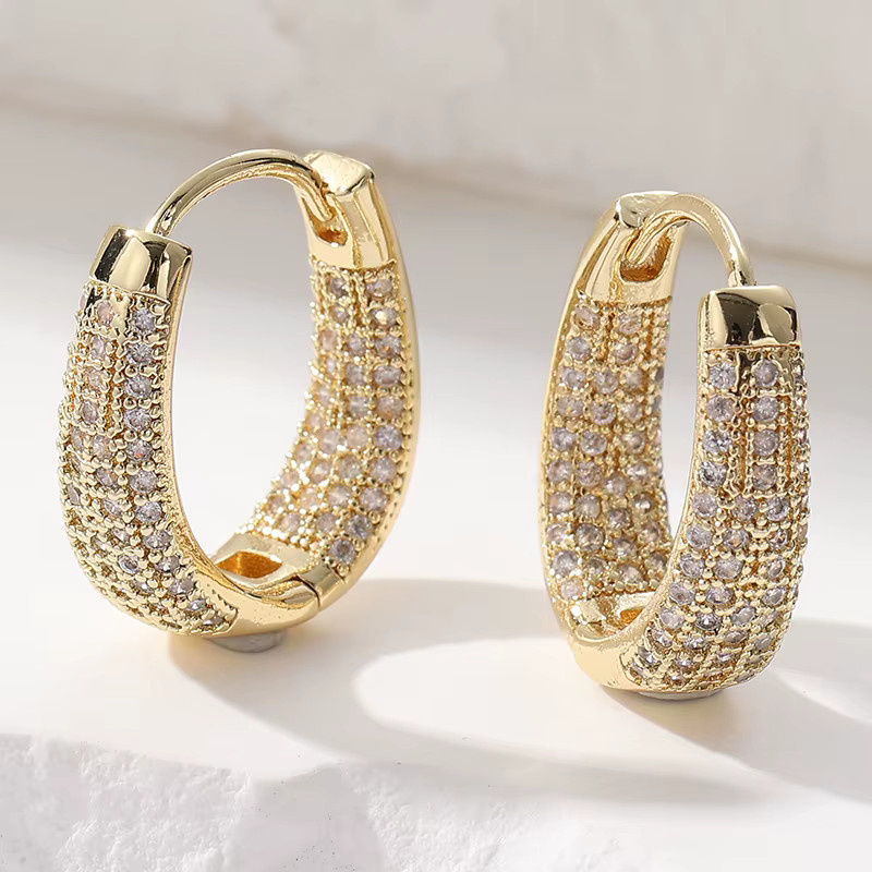 YoYo Creolen Kupfer, Zirkonia, Gold - Bild 2