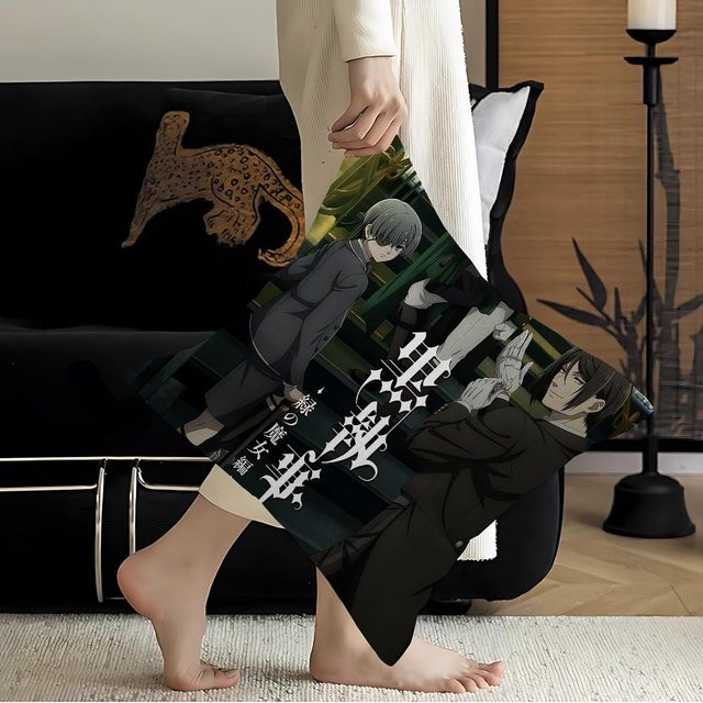 Black Butler Kissenbezug im Bauernhaus-Stil für deine Couch-Dekoration, Farbe: Schwarz, B/T/H: 45,7 x 45,7 cm - Bild 1