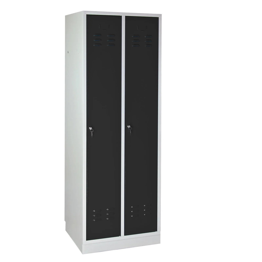 PROREGAL Garderobenschrank Ermine mit 2 Türen in Lichtgrau und Anthrazitgrau, H x B x T: 177,5 x 60 x 50 cm - Bild 2