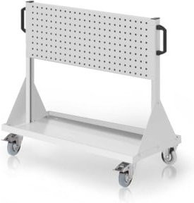 Kappes RasterMobil Rollbares Regalsystem Größe 2 mit 2 Lochplatten in Grau RAL 7035, Höhe: 89 cm - Bild 1