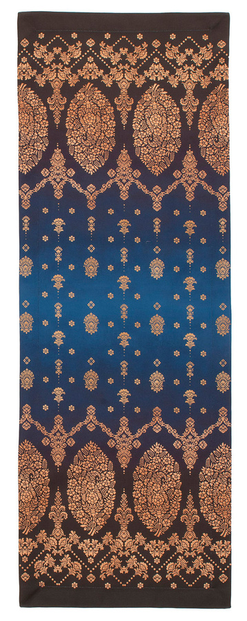 Bassetti Tischläufer Twill Gold Decor in Blau mit floralem Jacquard-Muster - Bild 1