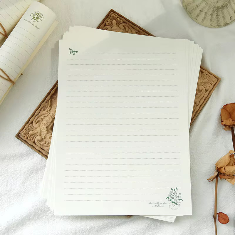 10 Stück A4 Briefpapier mit horizontalen Linien in Weiß - Bild 2
