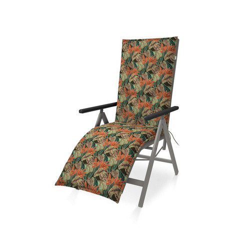 DOPPLER Auflage Living für Gartenliegen mit Dekor-Muster, grün/orange, B/L: 48 x 170 cm - Bild 2