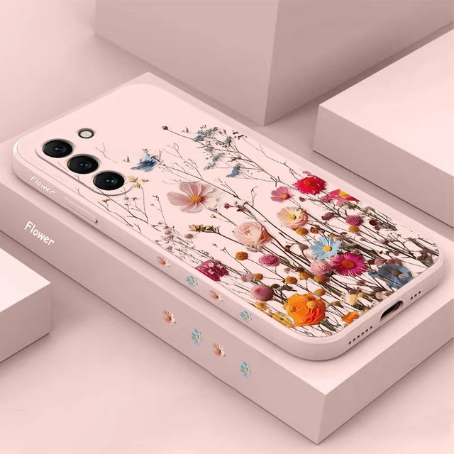 Silikon Handyhülle mit Rosenmuster für Samsung Galaxy S20 FE, S21, S21 FE, S22, S22 Ultra, S23, S23 Plus, S23 FE, S23 Ultra und S24 Plus in Pink, Grün oder Mehrfarbig - Bild 1