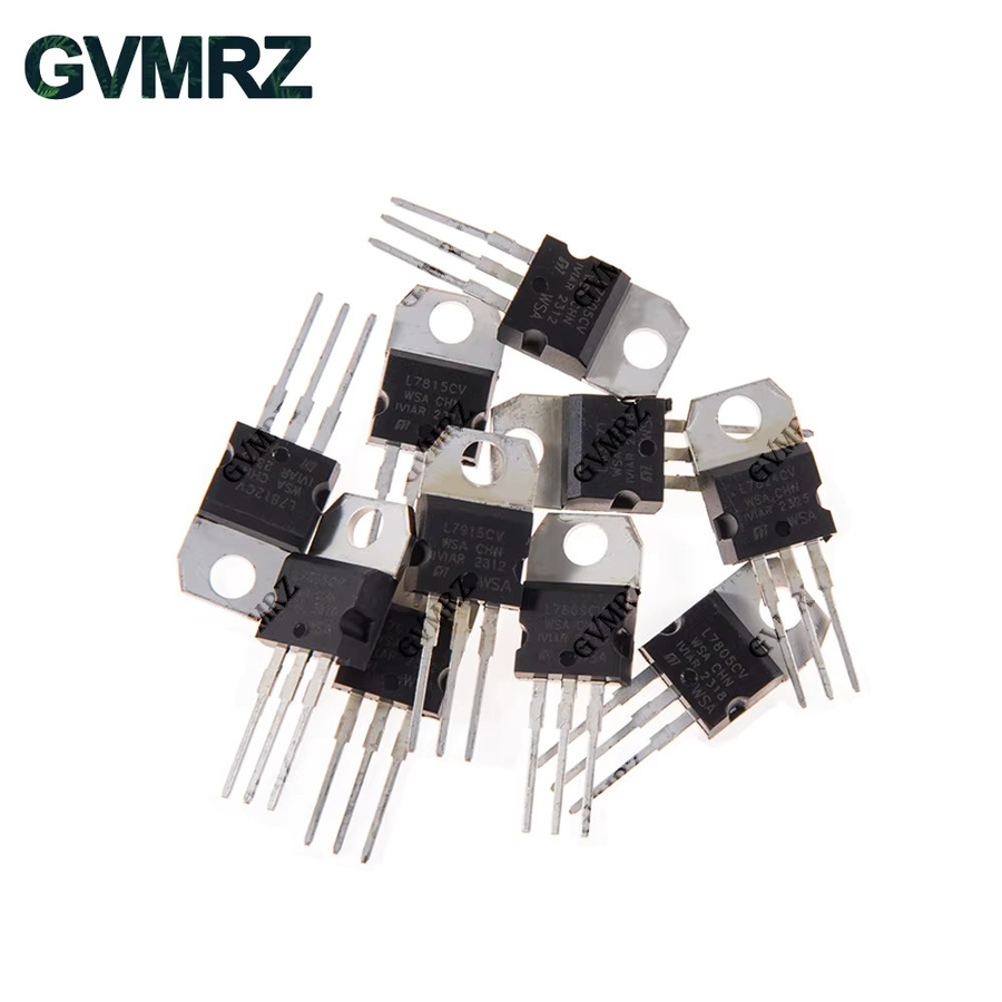 10er Set TO-220 Transistor-Kit mit 10 verschiedenen Spannungsreglern wie L7805, L7812 und LM317 in Schwarz für industrielle Stromversorgungen und DIY-Projekte - Bild 2