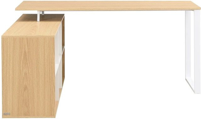Vente-unique Eckschreibtisch Nipili Modern in Weiß, Breite: 160 cm - Bild 1