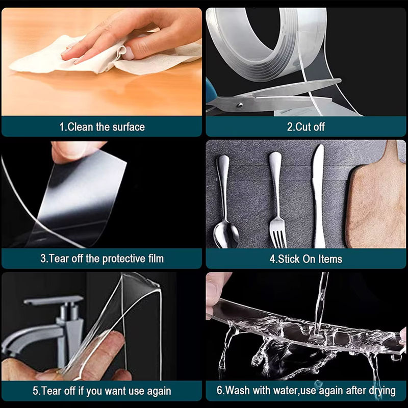 TFAAI Nano Tape extra starkes doppelseitiges Klebeband transparent wasserdicht und abnehmbar - Bild 2