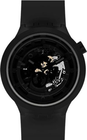 Swatch Armbanduhr, Quarz, Keramikgehäuse, Schwarz, Unisex, 47 mm - Bild 1