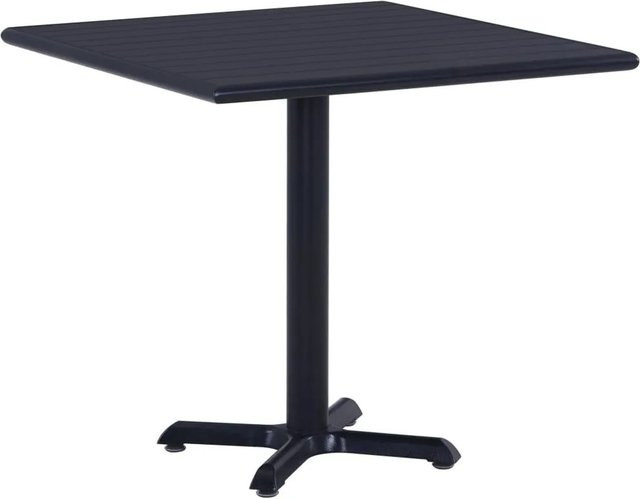 Furnicato Gartentisch Schwarz aus Metall und Kunststoff-Holz B/T/H: 80 x 80 x 75 cm - Bild 1