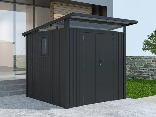 Starline Metall Gerätehaus Skylight in Anthrazit mit Fenster und Doppeldoor, 4,45 m² - Bild 1