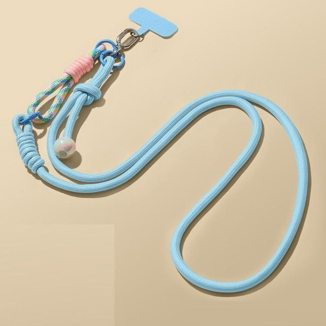 Multifunktionales verstellbares Handy-Lanyard aus Nylon in Blau, Crossbody Telefon-Trageband SJGS08 - Bild 1