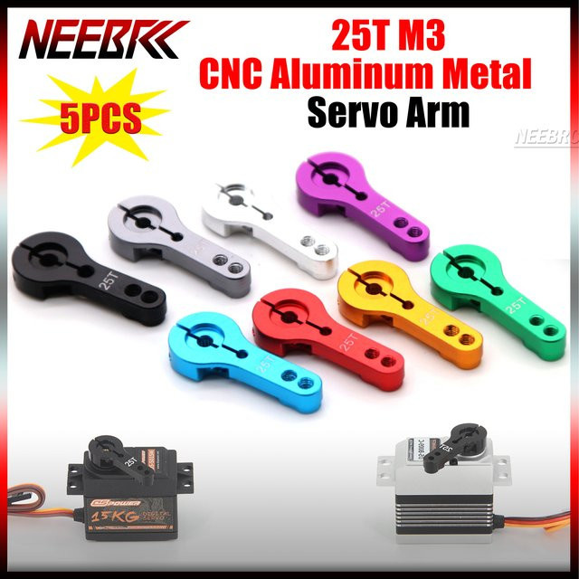 NeebRC Servo-Arm-Set, 5-teiliges Set, M3 Metall CNC Aluminium - Bild 1