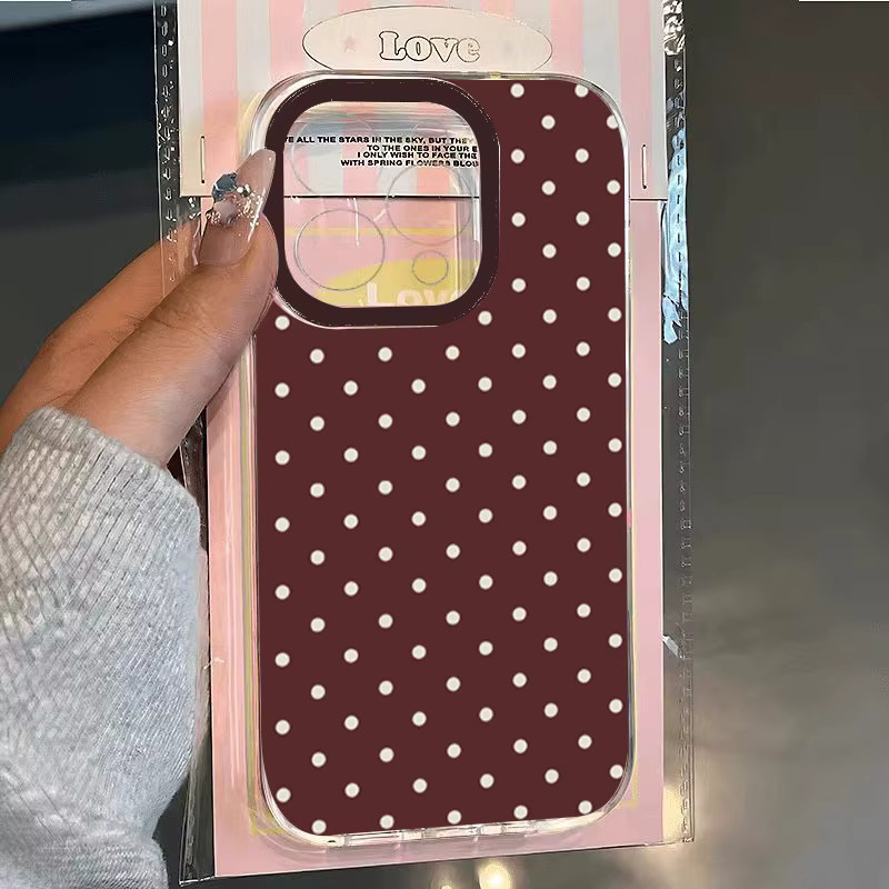 Braune gepunktete Handyhülle aus TPU für Apple iPhone Modelle, Ästhetisches Design - Bild 3