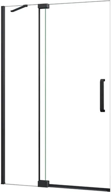 Duschparadies Walk In Duschtür als Drehtür mit 8mm Nano Glas in Schwarz und Transparent, B: 116 cm, H: 195 cm - Bild 1