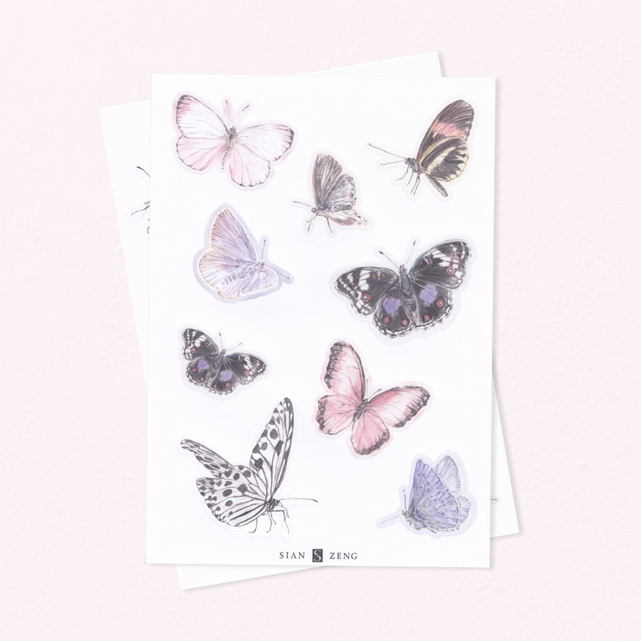 Sian Zeng Wandtattoo Schmetterling in Blush Pink - Bild 1