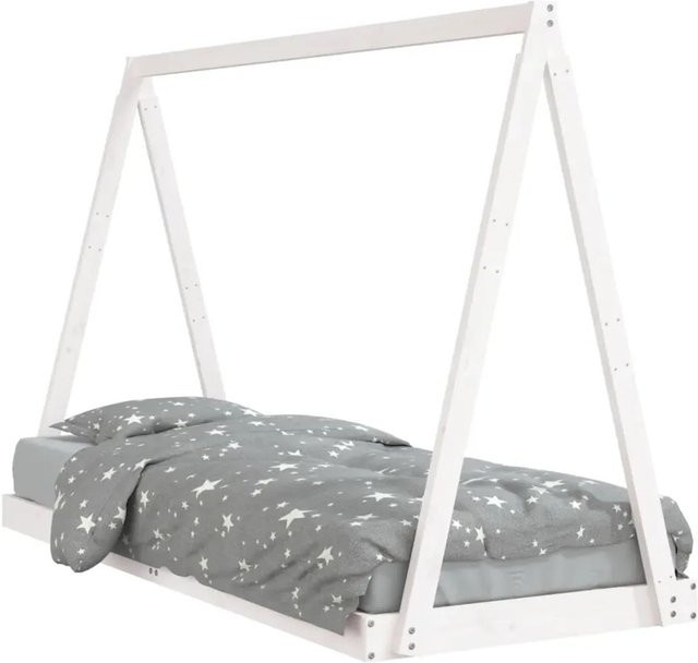 vidaXL Kinderbett im Tipi-Design aus Massivholz Kiefer in Weiß, B/T/H: 80 x 200 x 134 cm - Bild 1