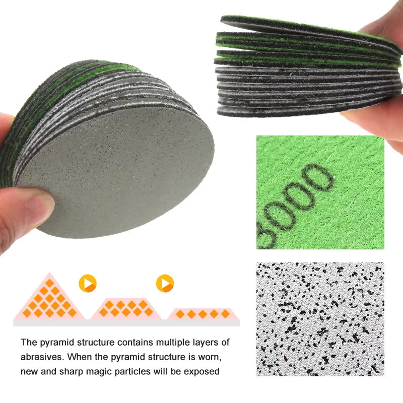 3M Trizact Hookit Schaumscheiben Set für Nass- und Trockenschleifen, 10 Stück, Körnung 3000/5000, Durchmesser: 75 mm - Bild 4