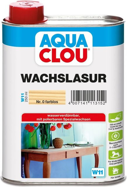 Clou Aqua Clou Wachslasur Transparent 250 ml - Bild 1